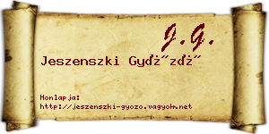 Jeszenszki Győző névjegykártya