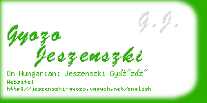 gyozo jeszenszki business card